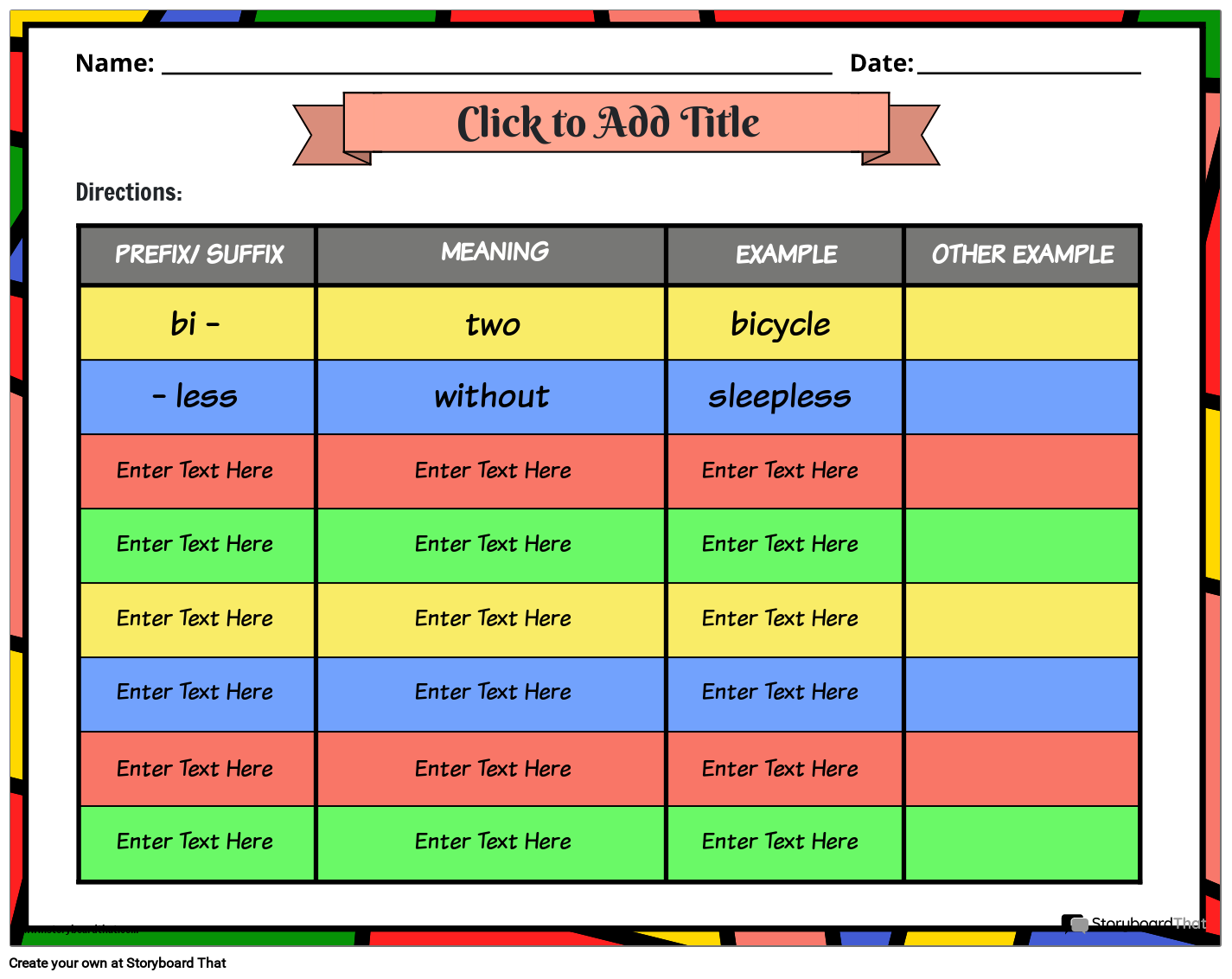 Prefix And Suffix Worksheets Printable