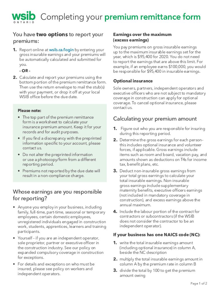Wsib Reconciliation Form 2023