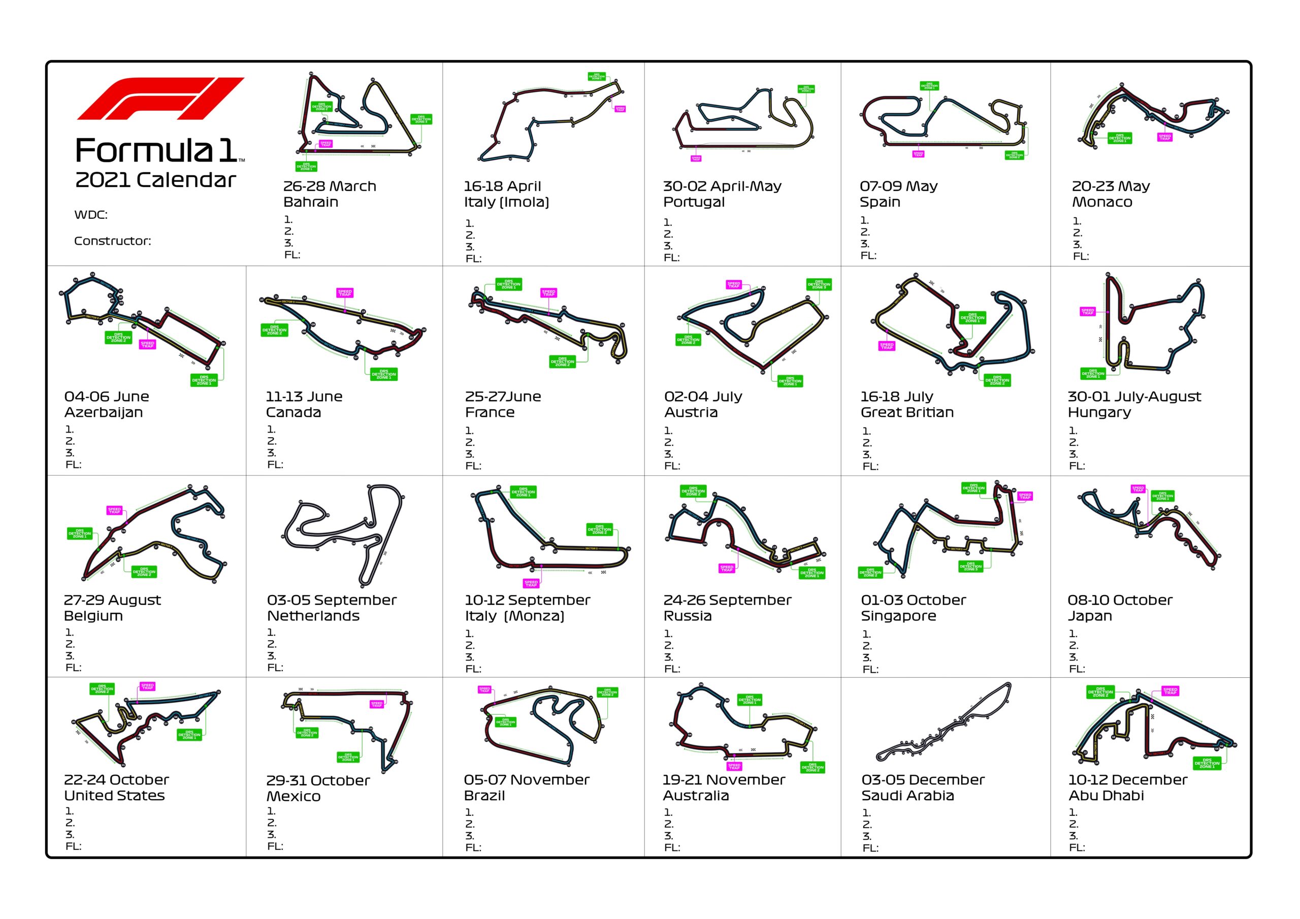 Printable 2021 F1 Calendar Made This Myself Because Another One I 