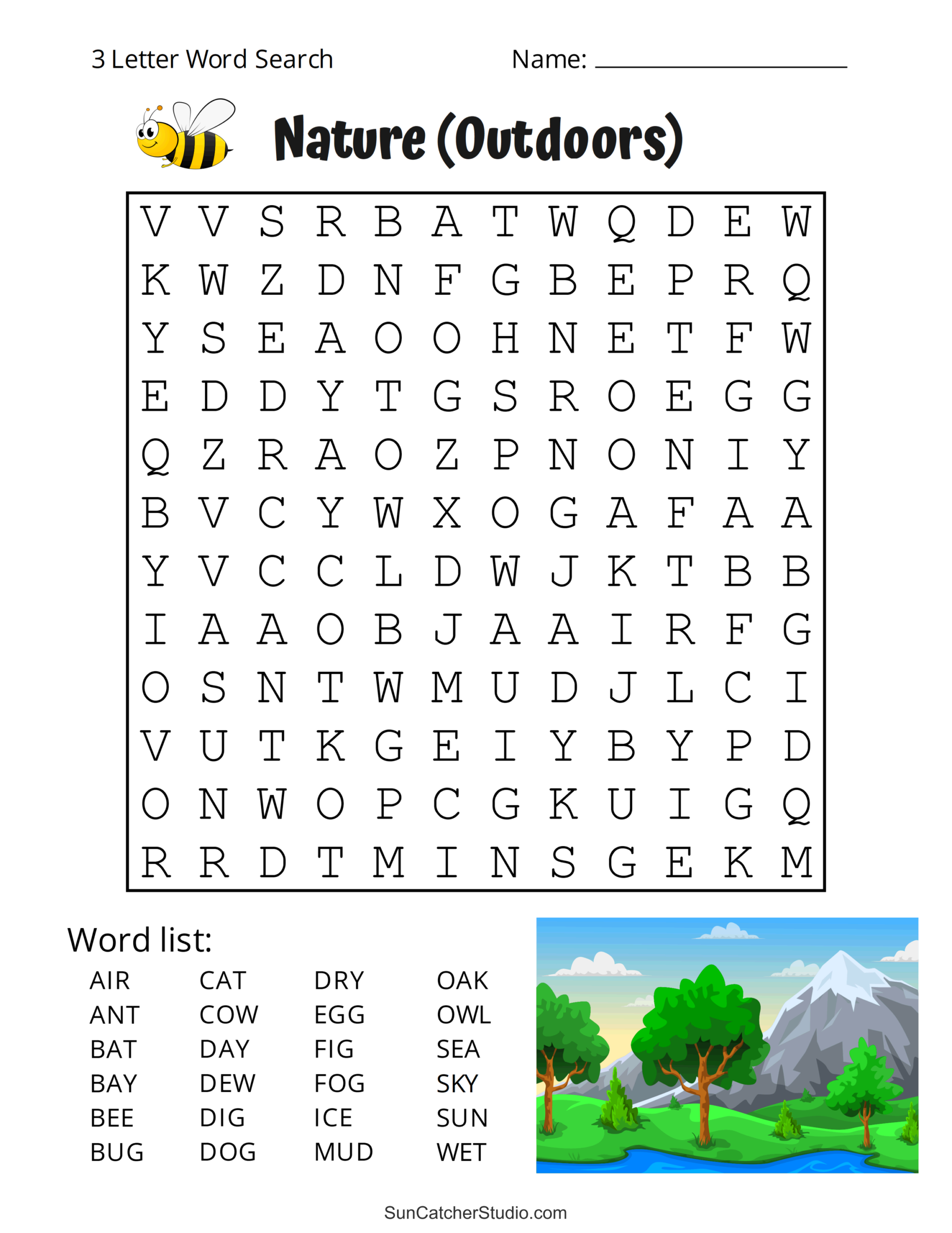 Free Easy Printable Word Search Puzzles