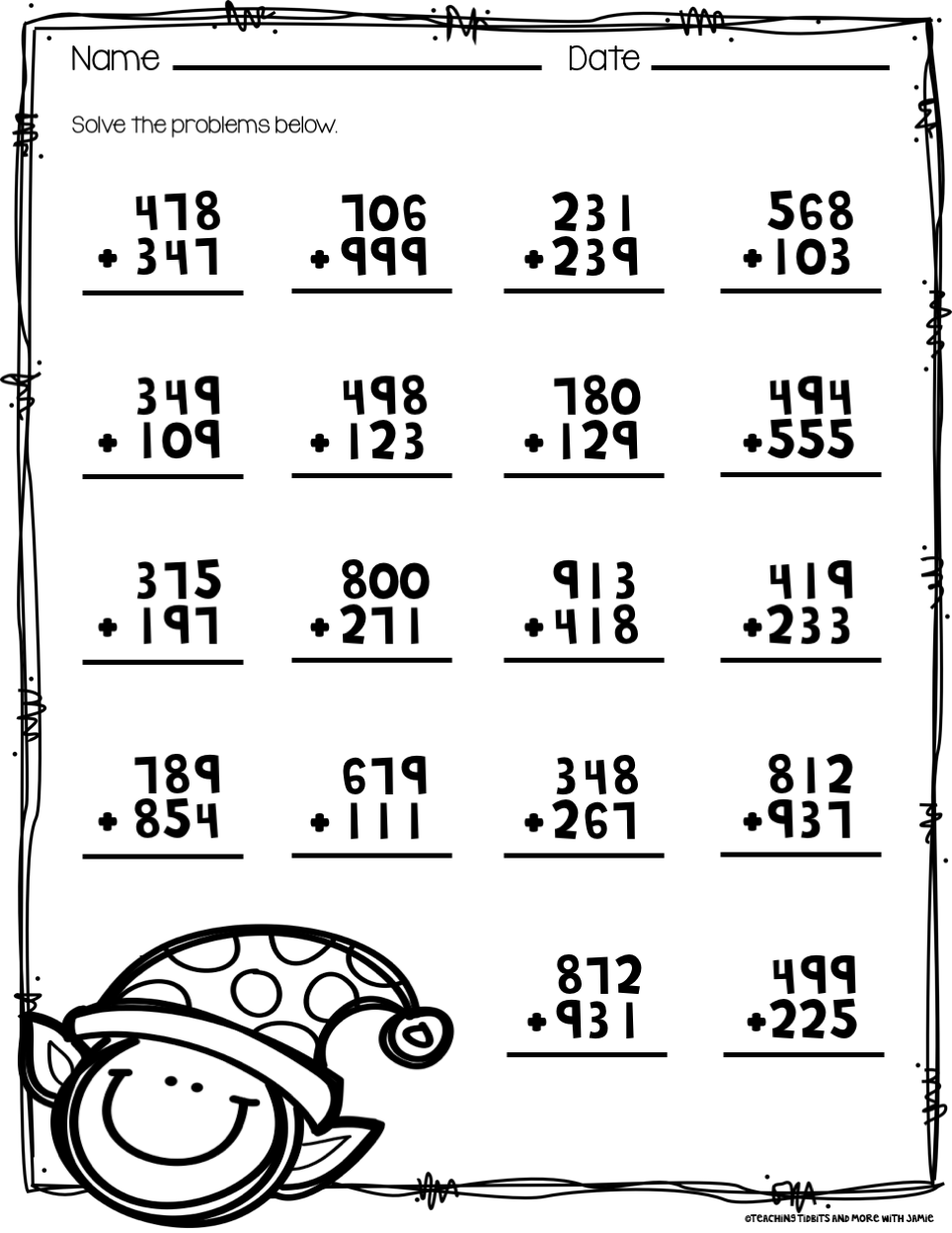 3rd Grade Printable Math Worksheets Free
