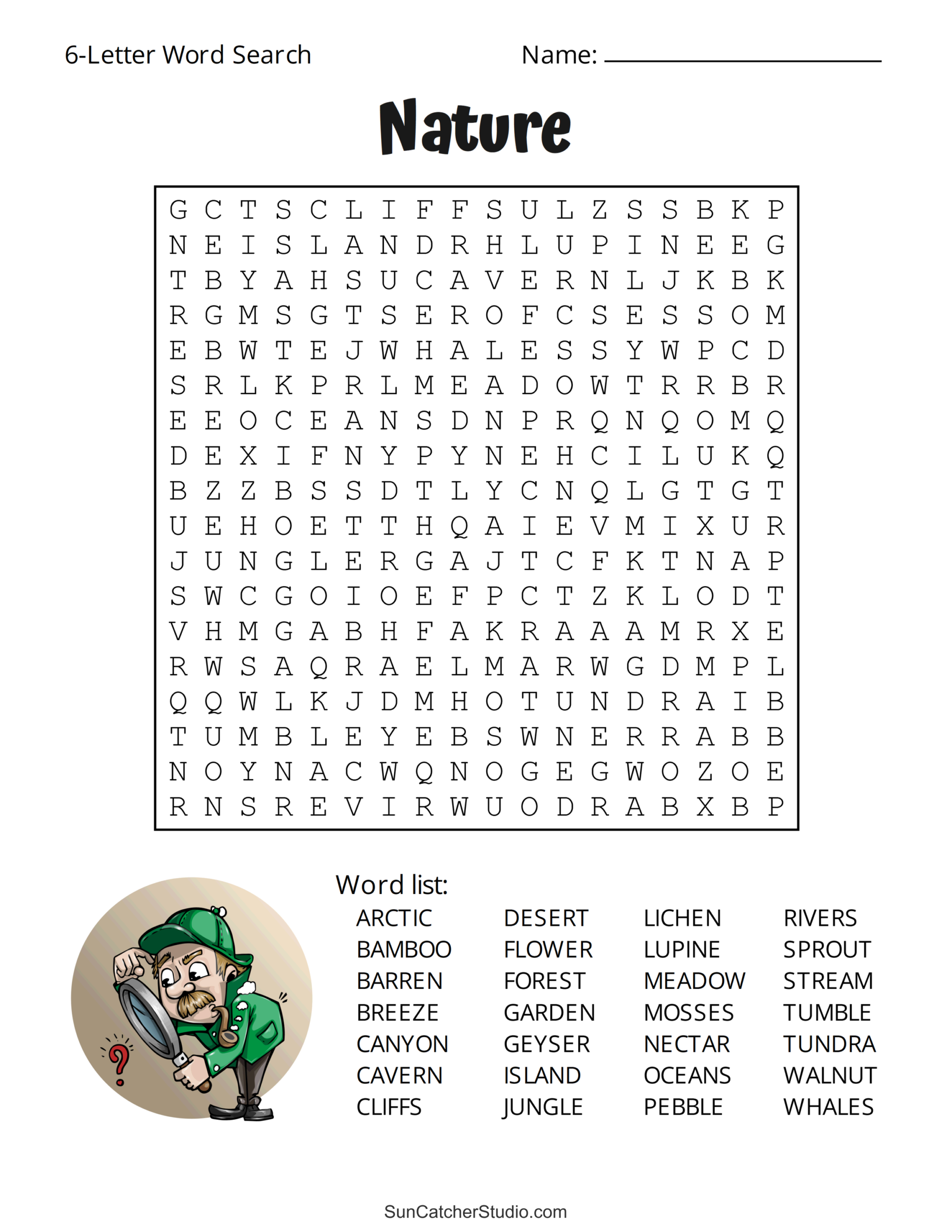 Printable 6 Letter Word Search Puzzles Word Find Free 