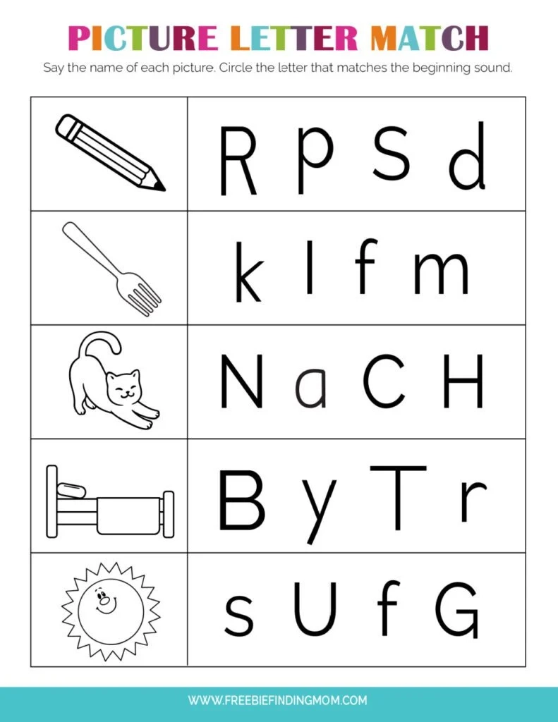Printable Kindergarten Worksheets Letters