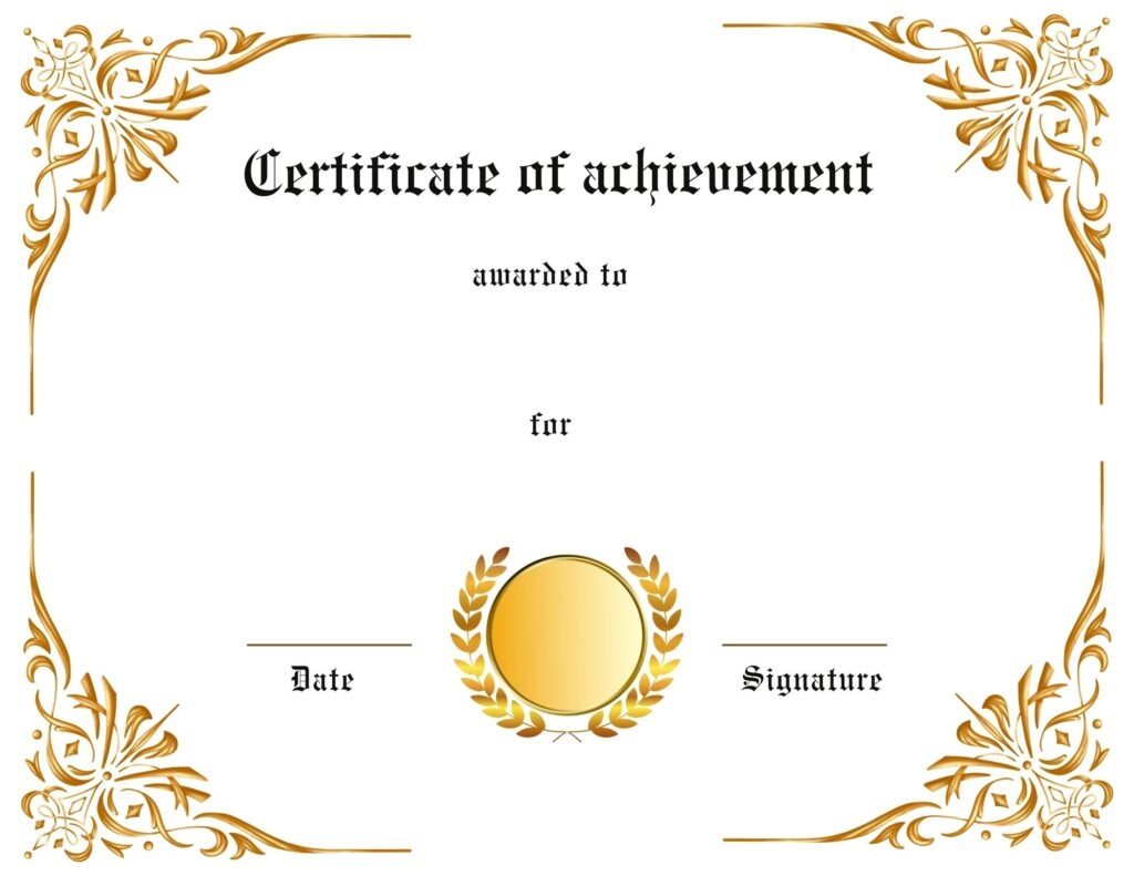 Blank Certificate Template Printable
