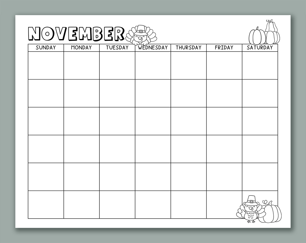 Free Printable Prek Calendar Blank