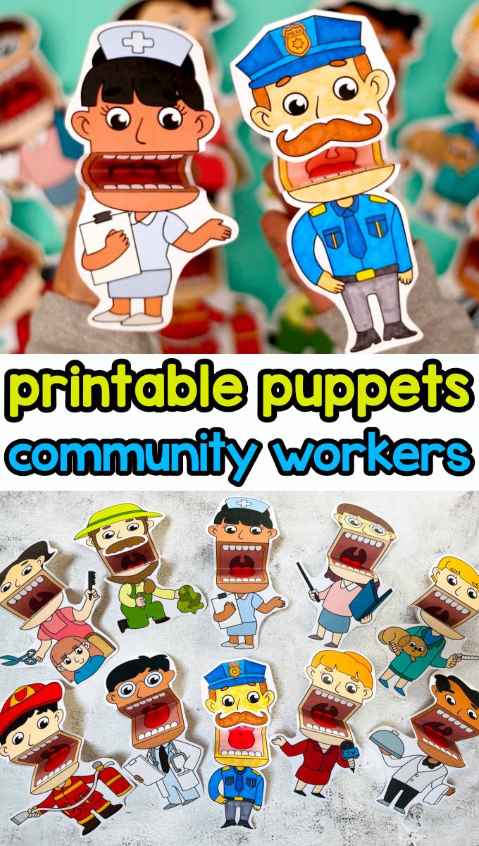 Printable Career And Community Helpers Puppets PDF Template 