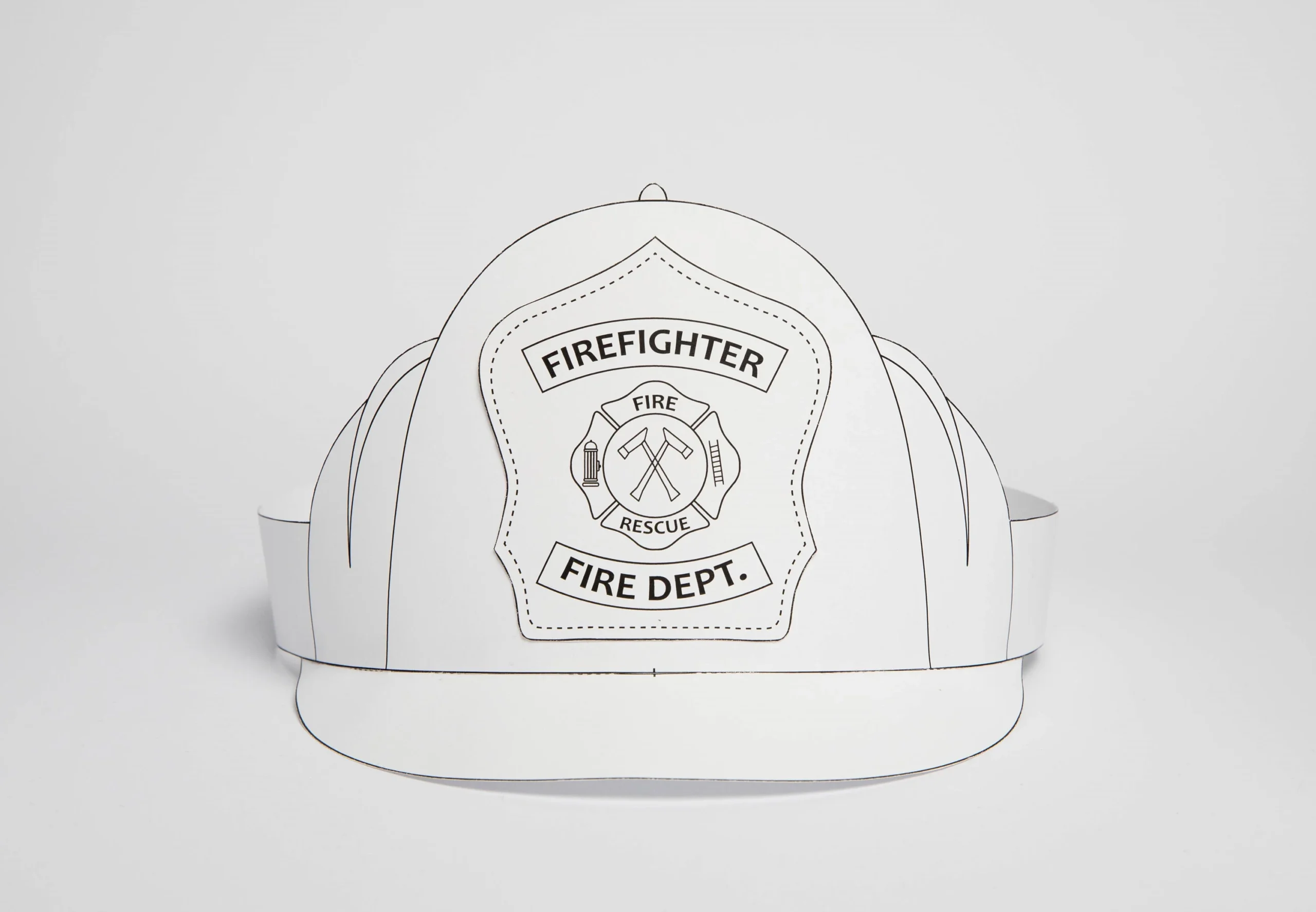Printable Coloring Firefighter Paper Helmet Fun Kids Craft Pdf 