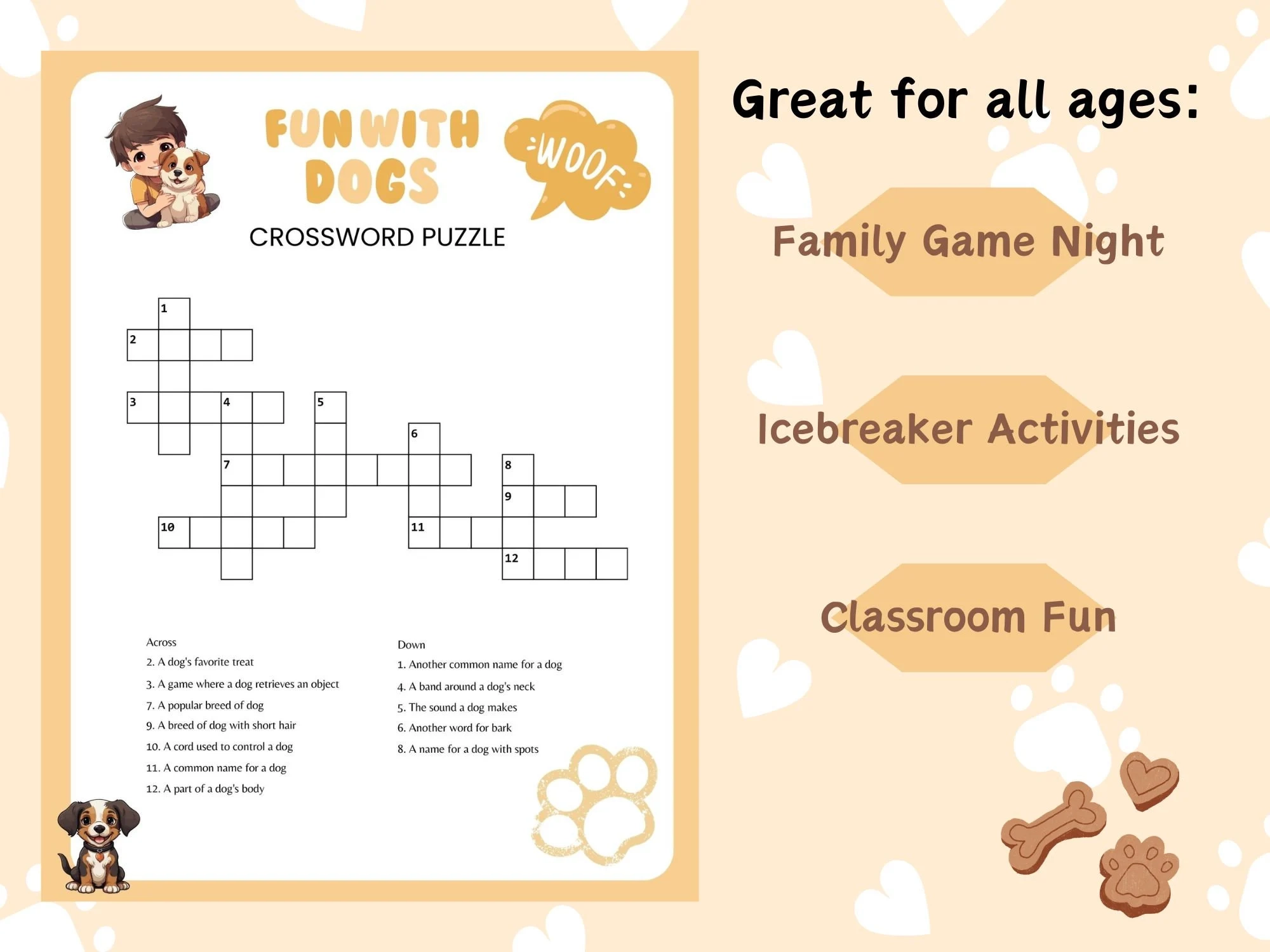 Dog Breed Crossword Puzzles Printable