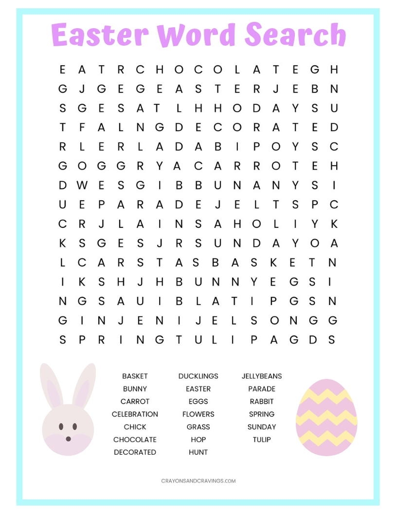 Free Printable Word Searches Easter