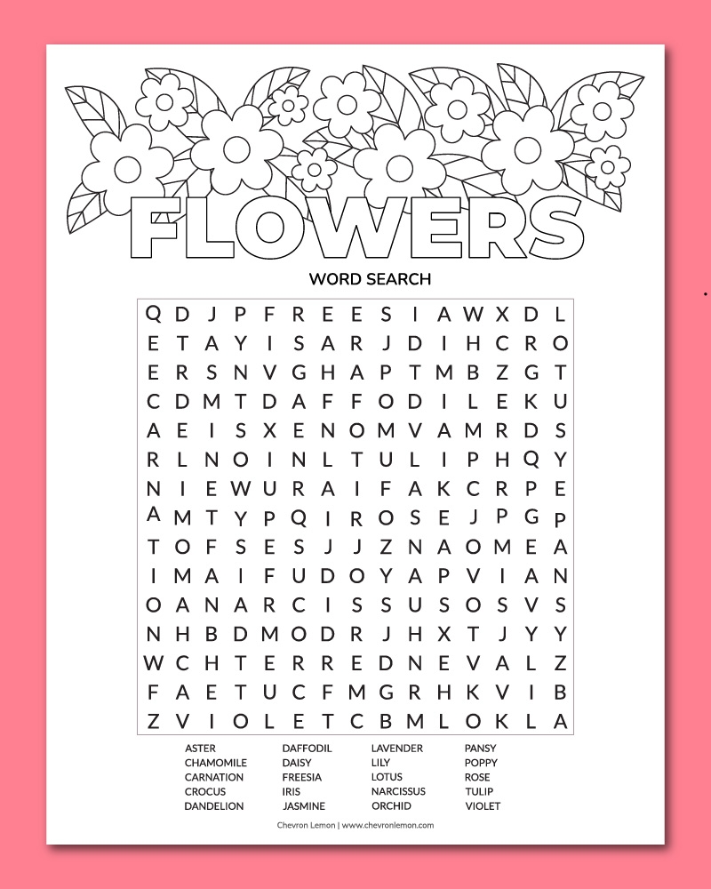 Printable Wordsearch Puzzles