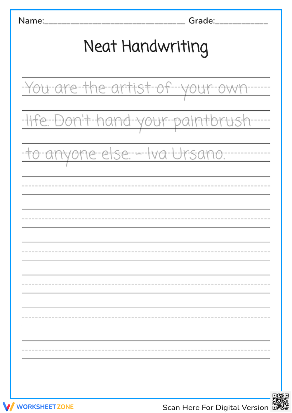 Printable Grade 2 Handwriting Worksheets