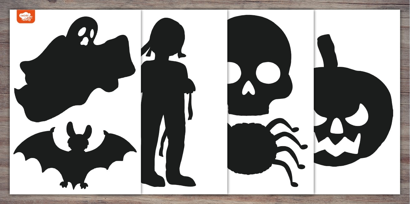 Printable Halloween Window Silhouettes Template