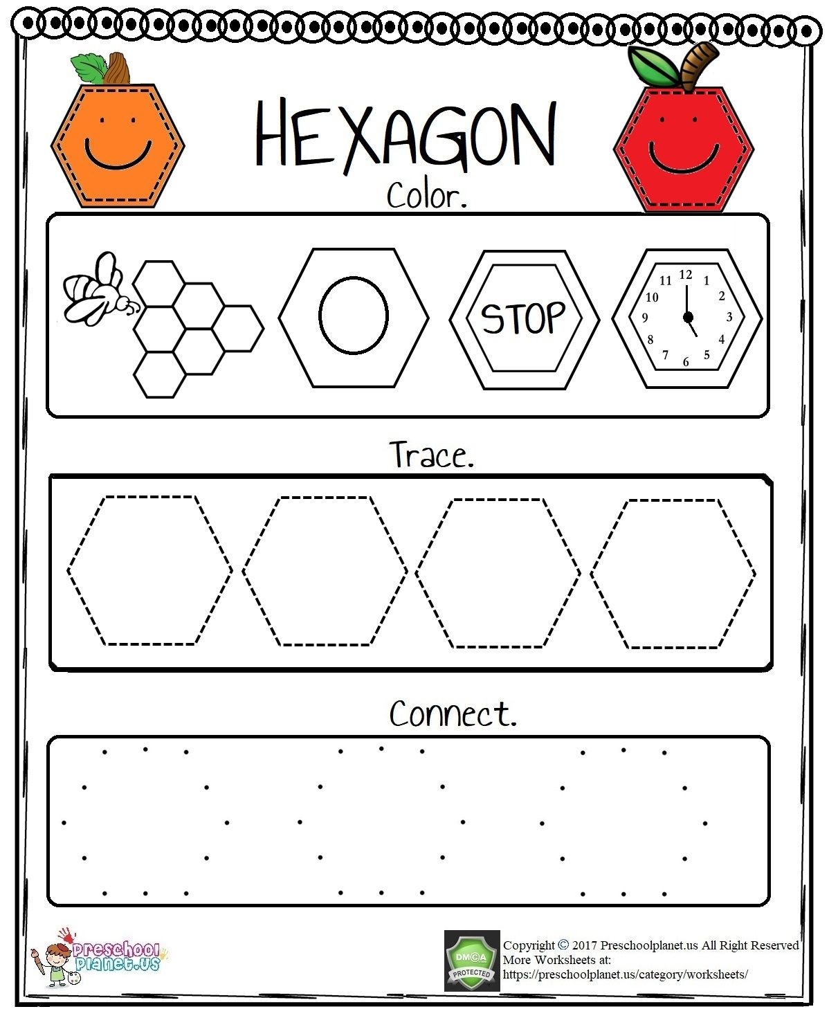 Free Printable Hexagon Worksheets