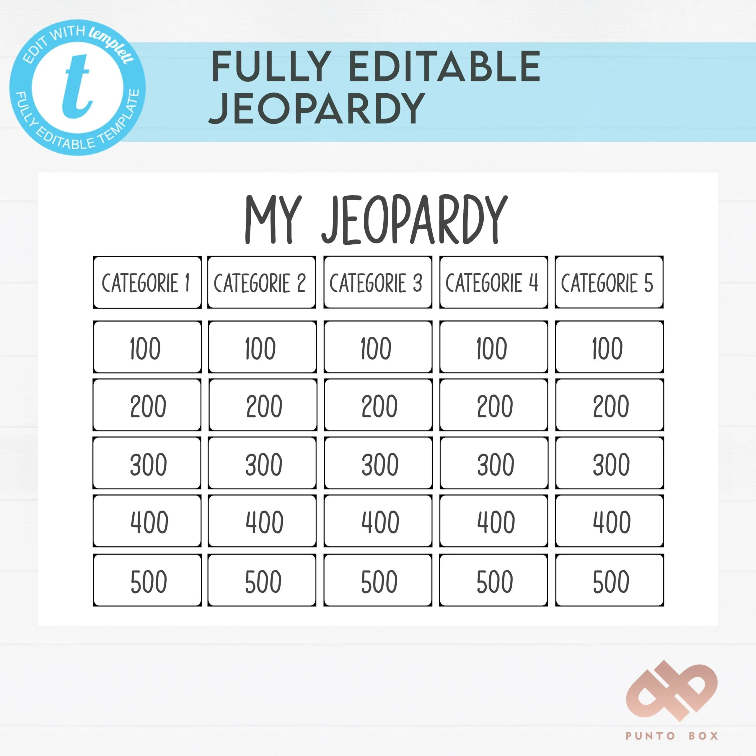 Printable Jeopardy Fully Editable Minimalist 24x36 Etsy