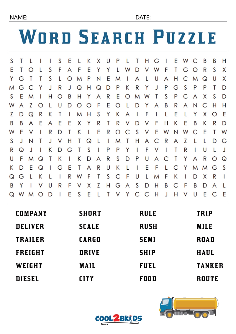 Jumbo Word Search Printable Puzzles Easy