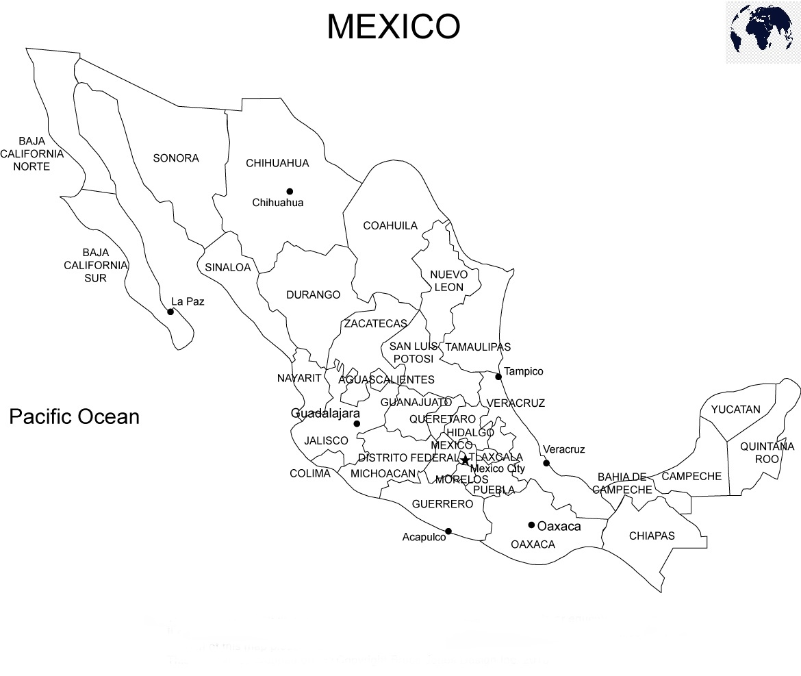 Printable Map Of Mexico Blank World Map