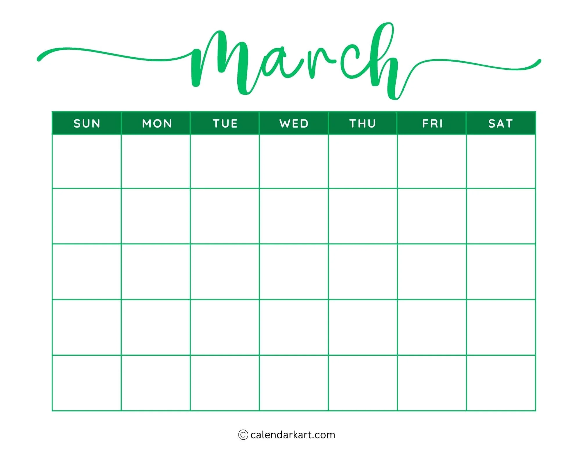 Fre Blank Printable Calendar Grid