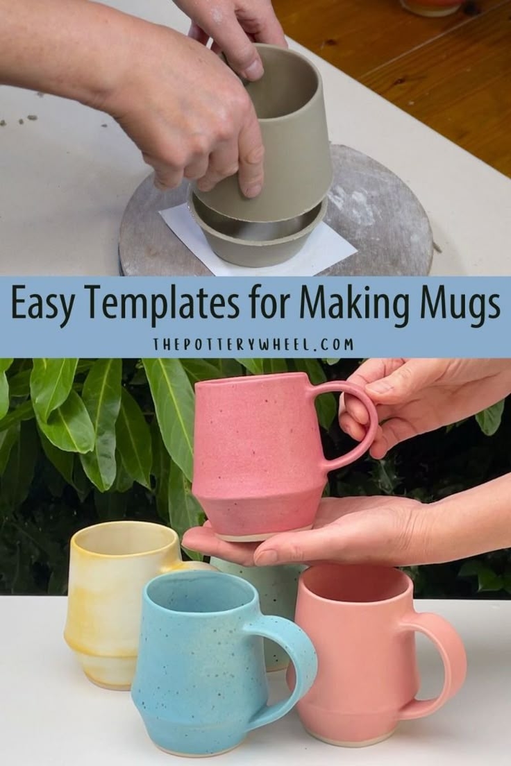 Printable Pottery Mug Template For Belly Shaped Handmade Pottery Cup