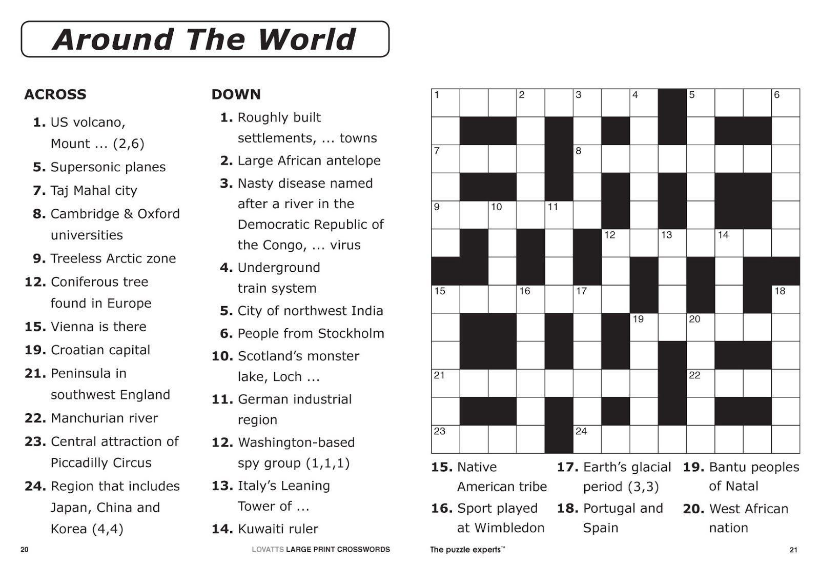 Crossword Puzzles For 10 Year Olds Printable