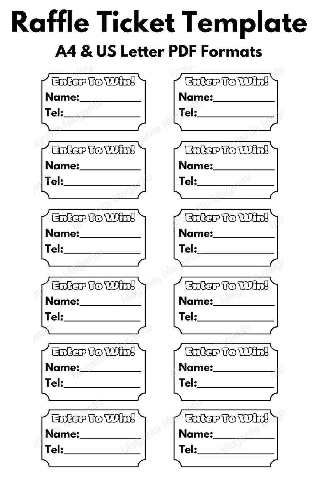 Printable Raffle Ticket Template A0 A1 A2 A3 A4 amp US Letter Printable Raffle Ticket Template A0 A1 A2 A3 A4 amp US Letter