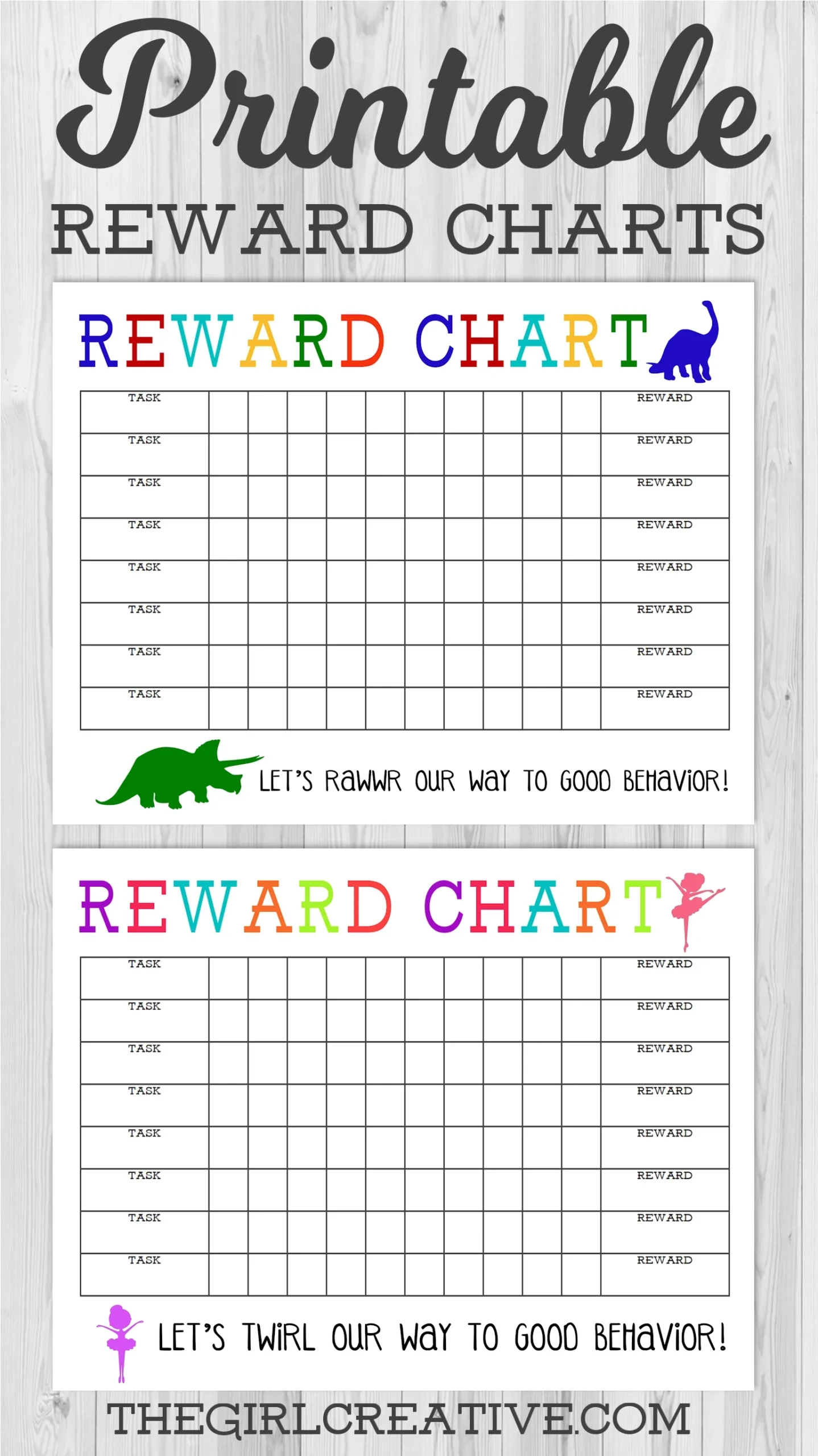 Printable Reward Charts Boy amp Girl The Girl Creative