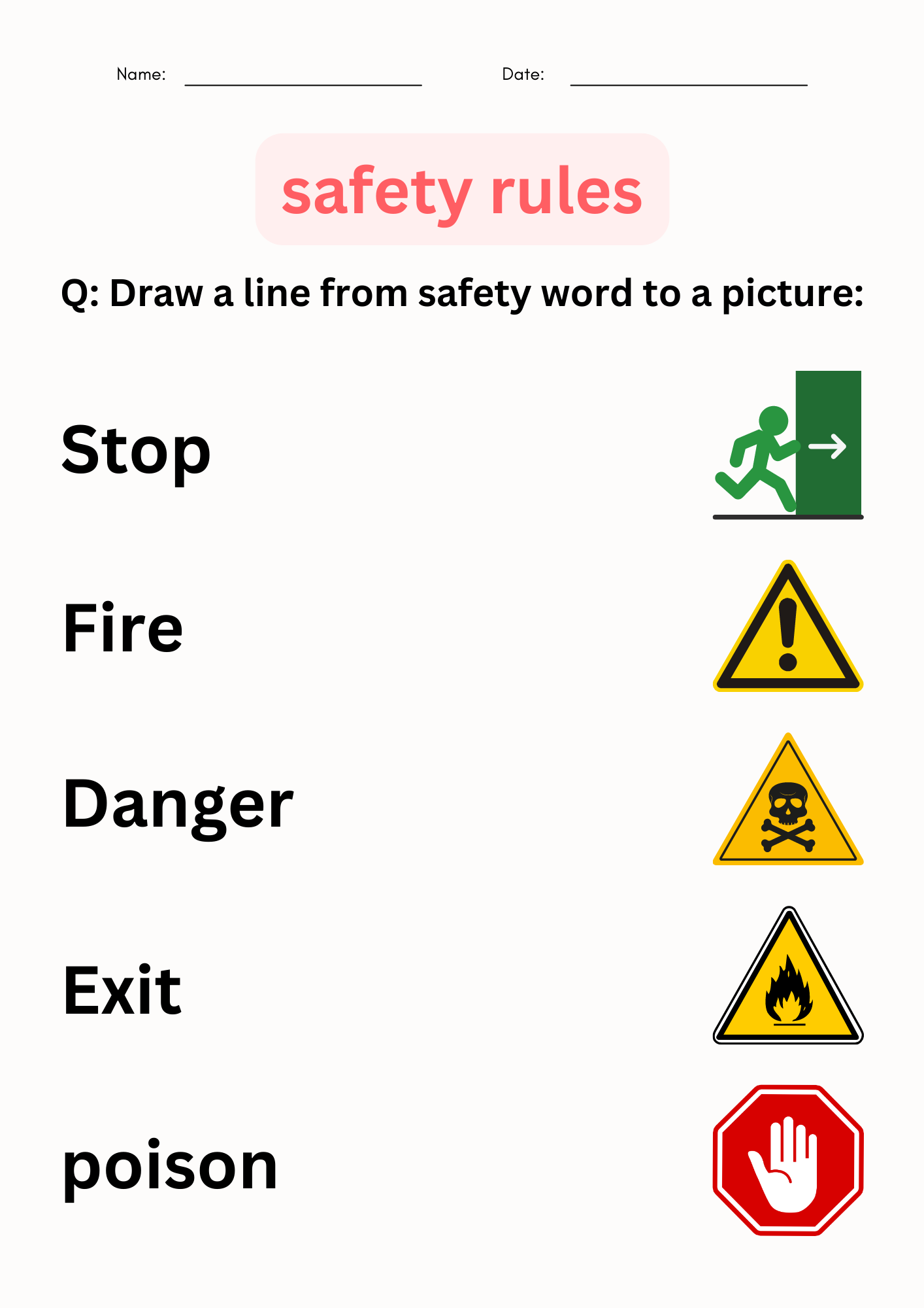 Free Printable Work Safety Worksheets