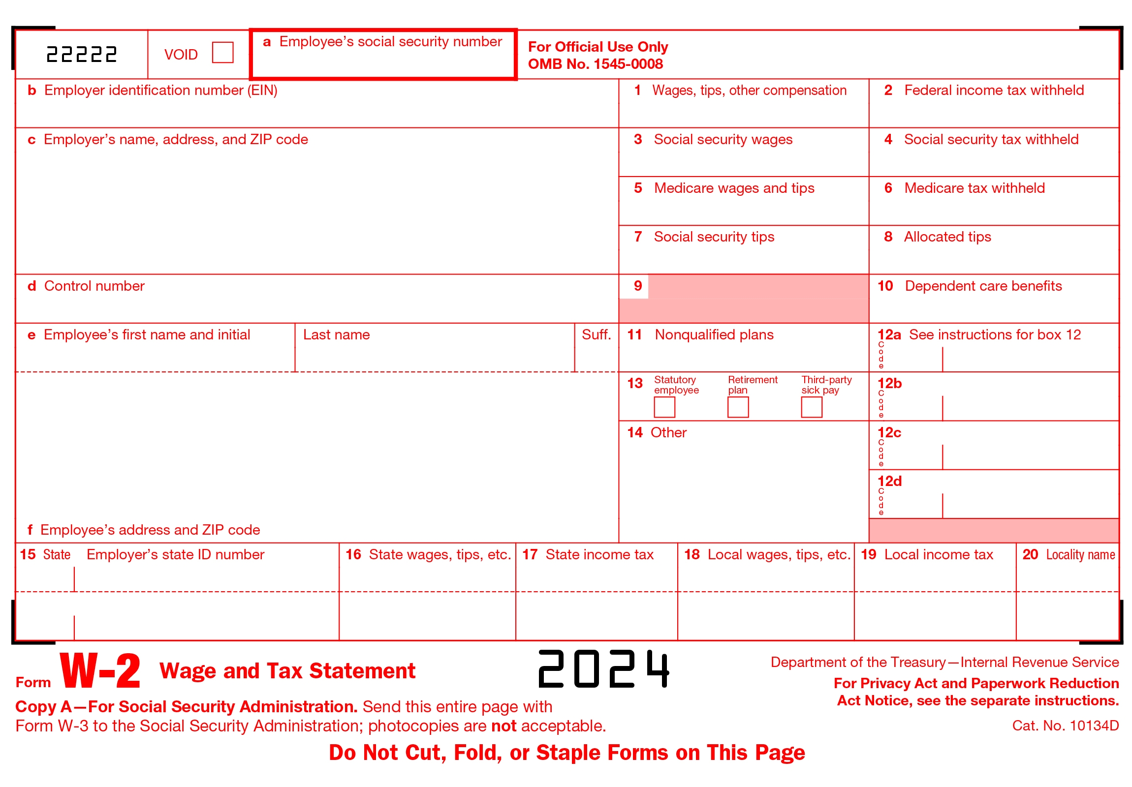 W-2 Pdf Form 2024
