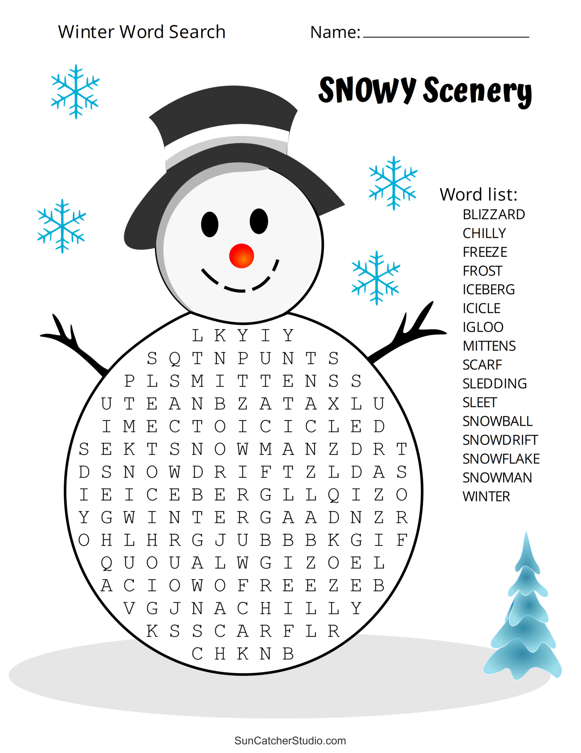 Winter Puzzles Printable