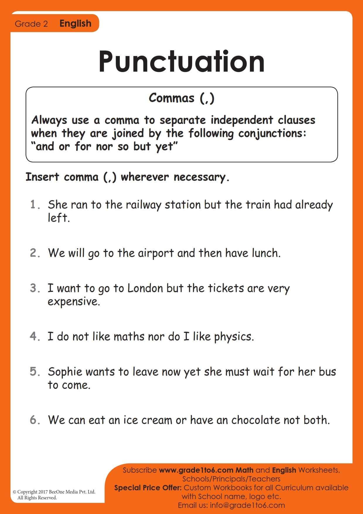 Free Printable Comma Practice Worksheets