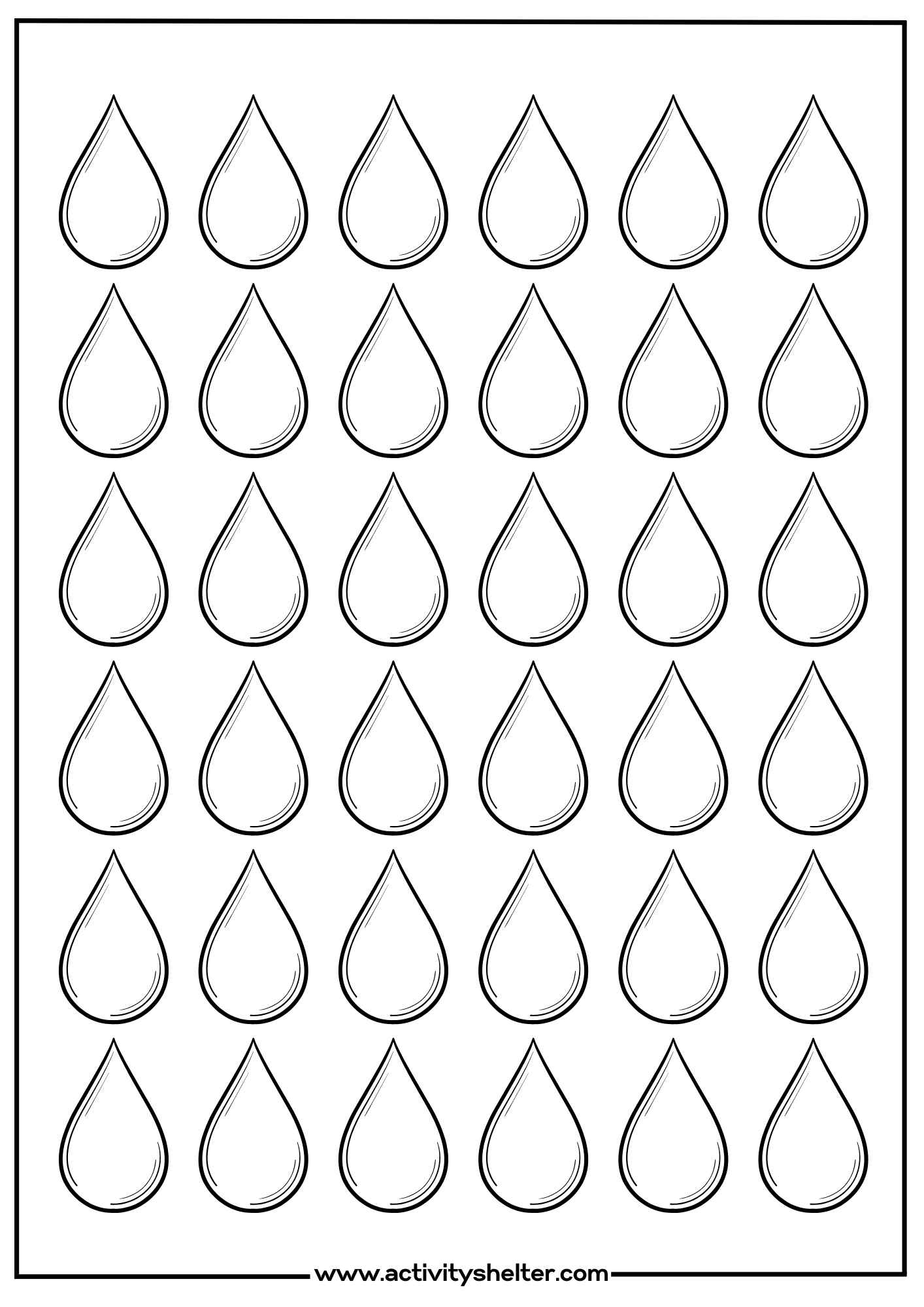 Free Printable Raindrop Template