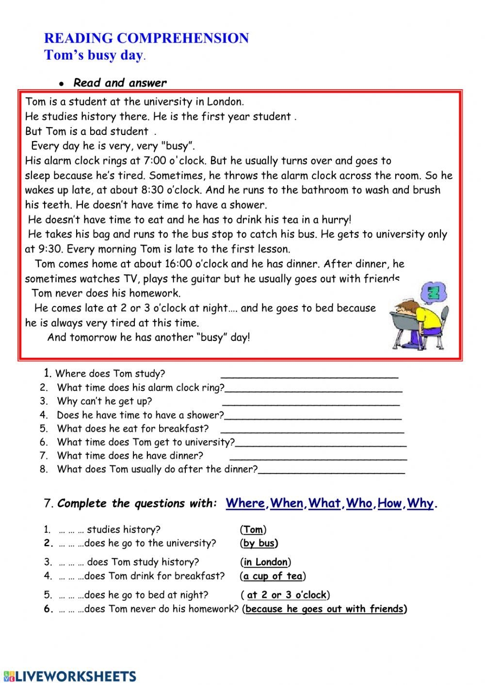 Free Printable Reading Worksheets For Grade 5