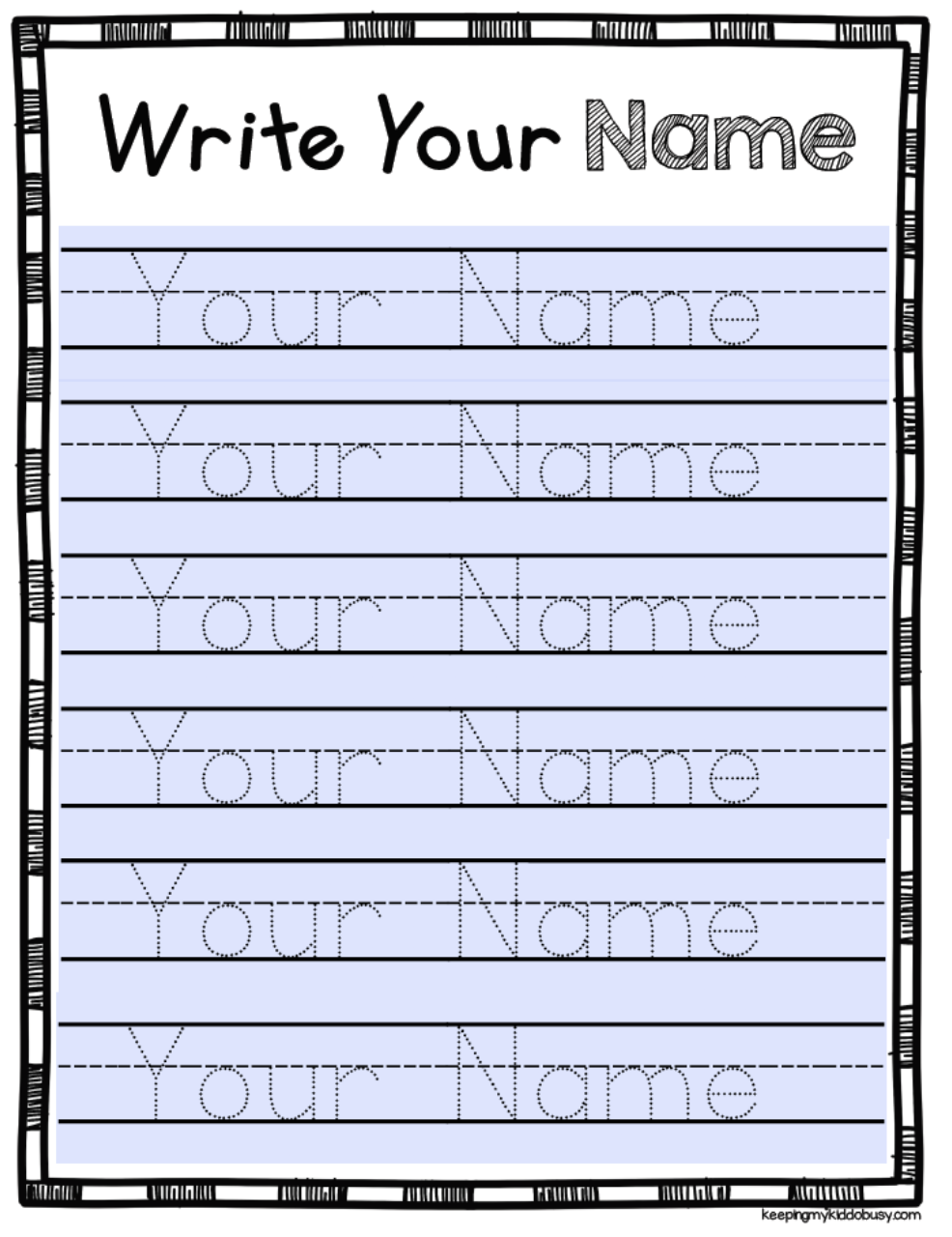 Printable Name Practice Worksheets