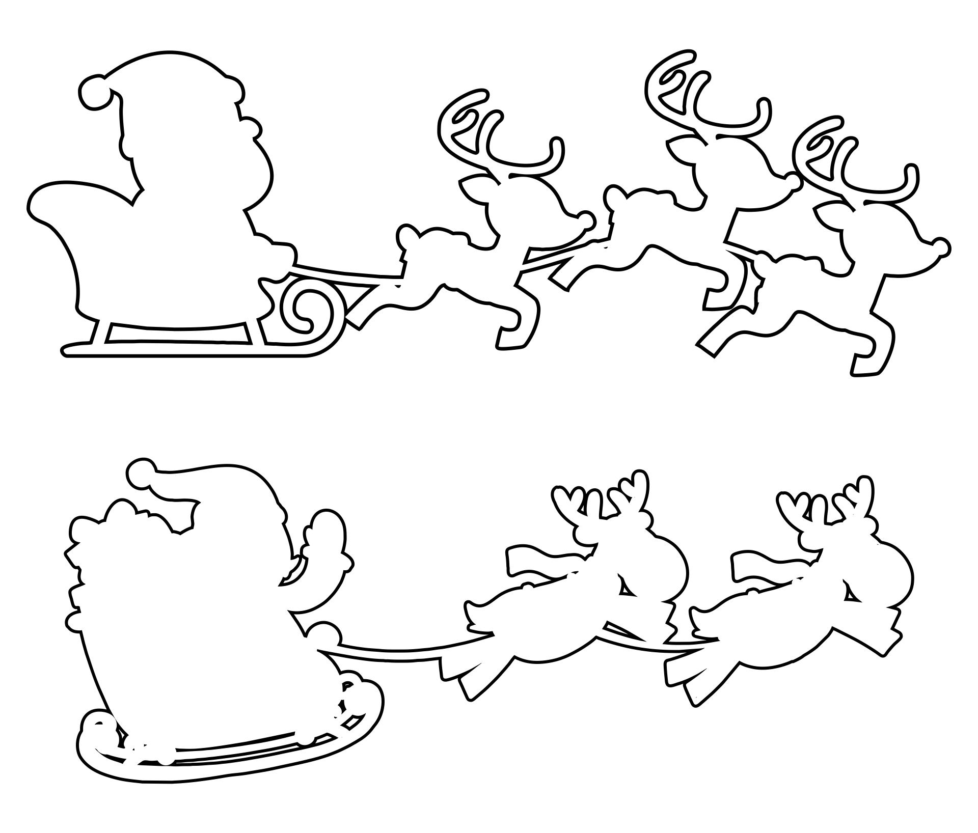 Santa Sleigh And Reindeer 10 Free PDF Printables Printablee
