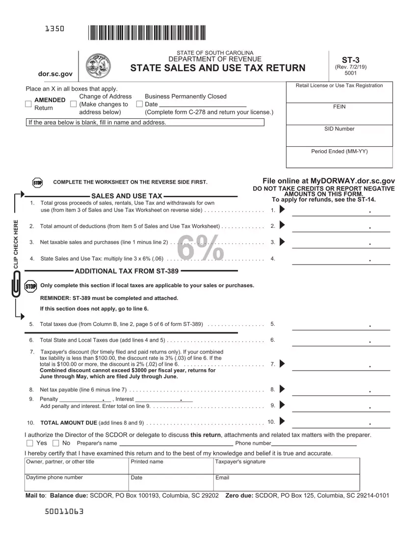 Sc St 3 Form Sales Fill Out Printable PDF Forms Online