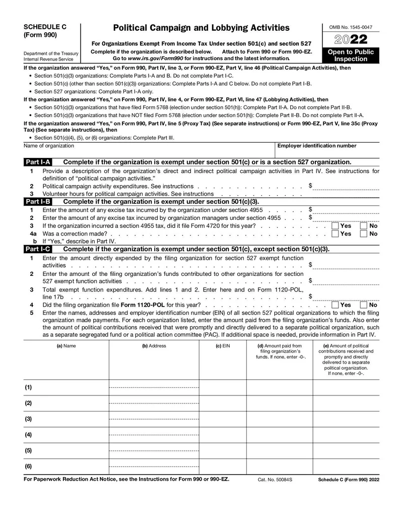 Schedule C Tax Form 2022