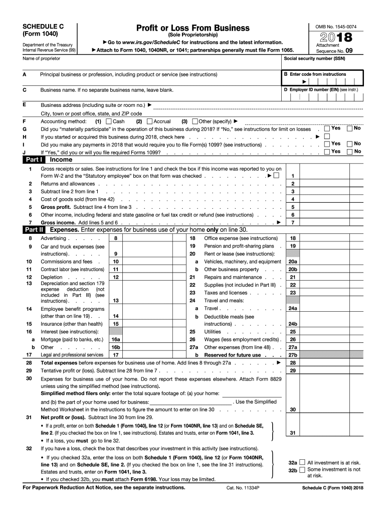 Schedule C Instructions File Easily In 10 Steps