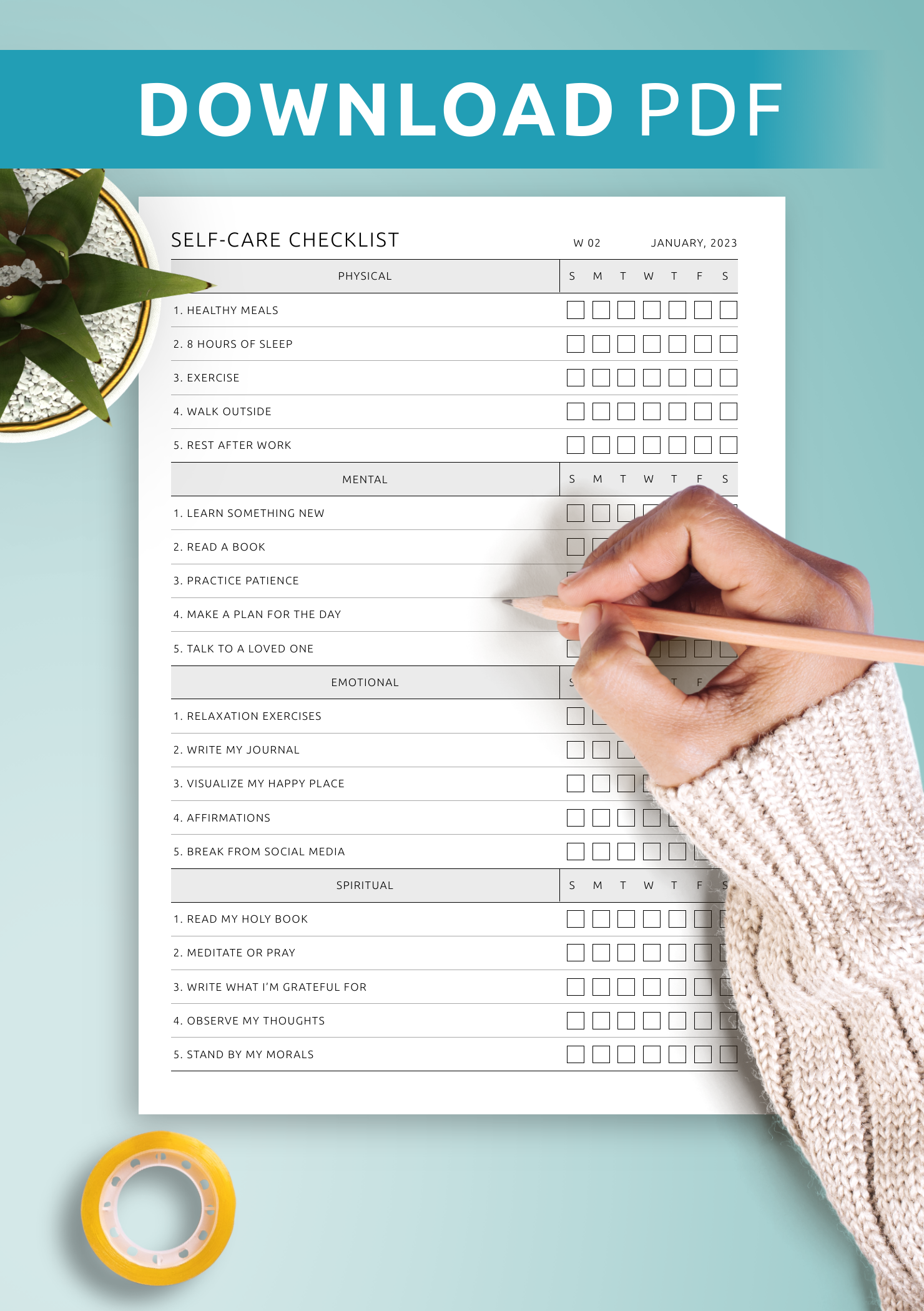 Free Printable Self Care Pdf