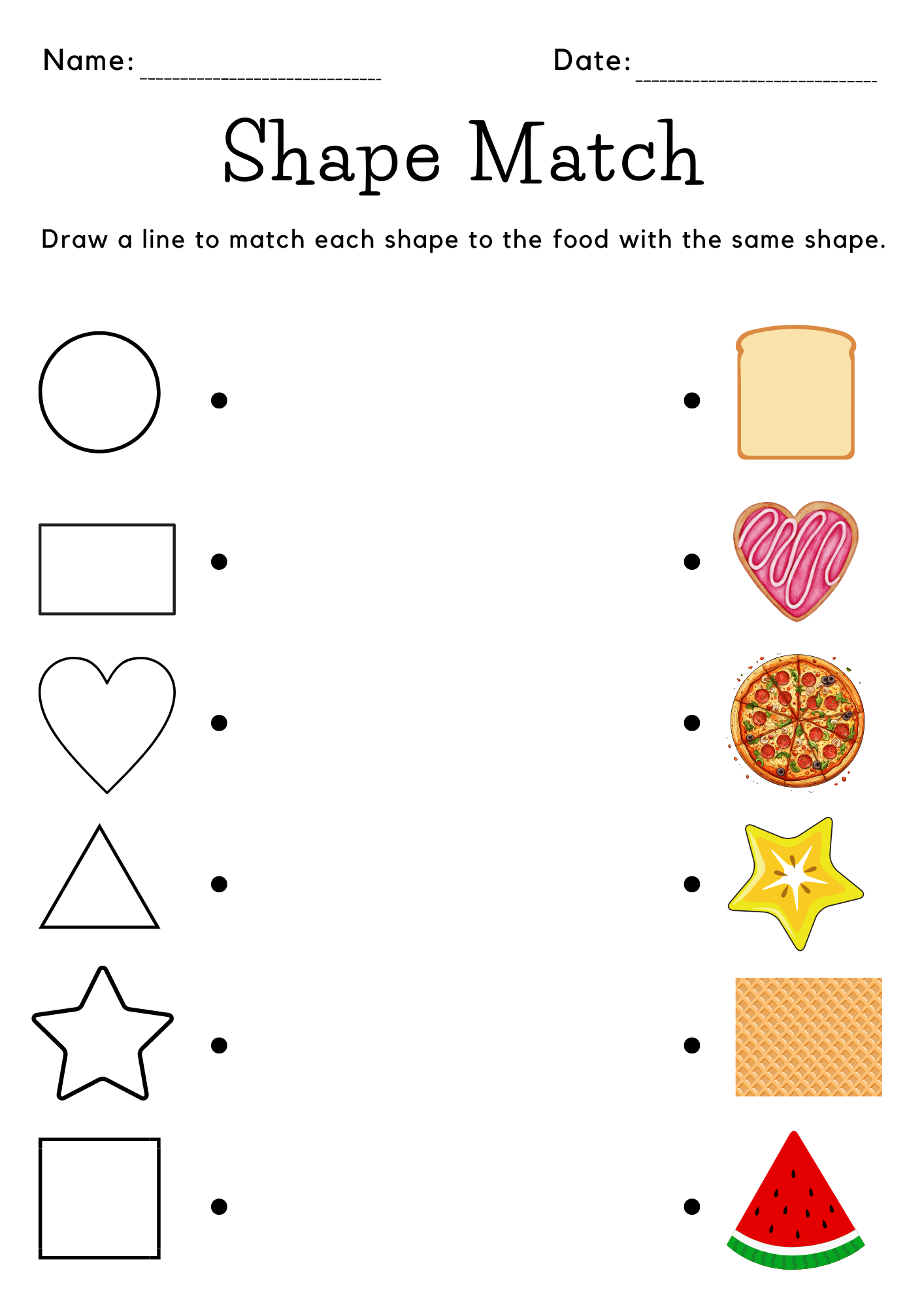 Printable Matching Worksheets For Preschool