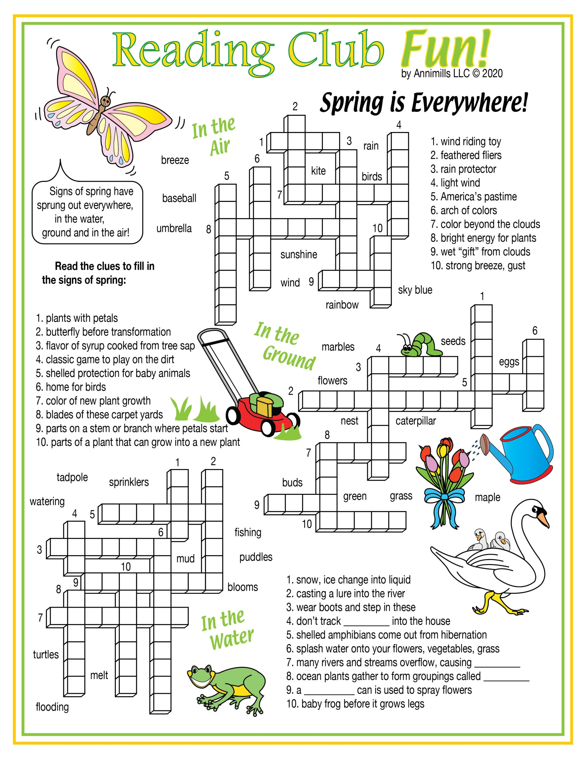 Free Printable Crossword Puzzles Spring