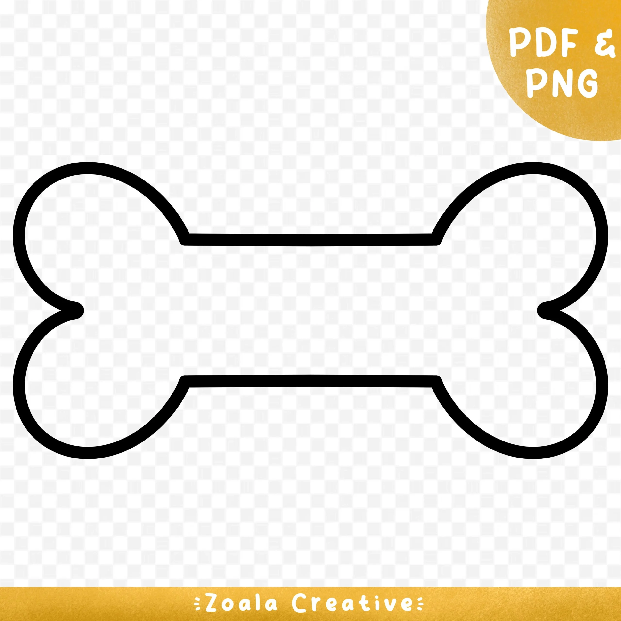 Simple Black Dog Bone Outline Template DIY Craft And Daycare 