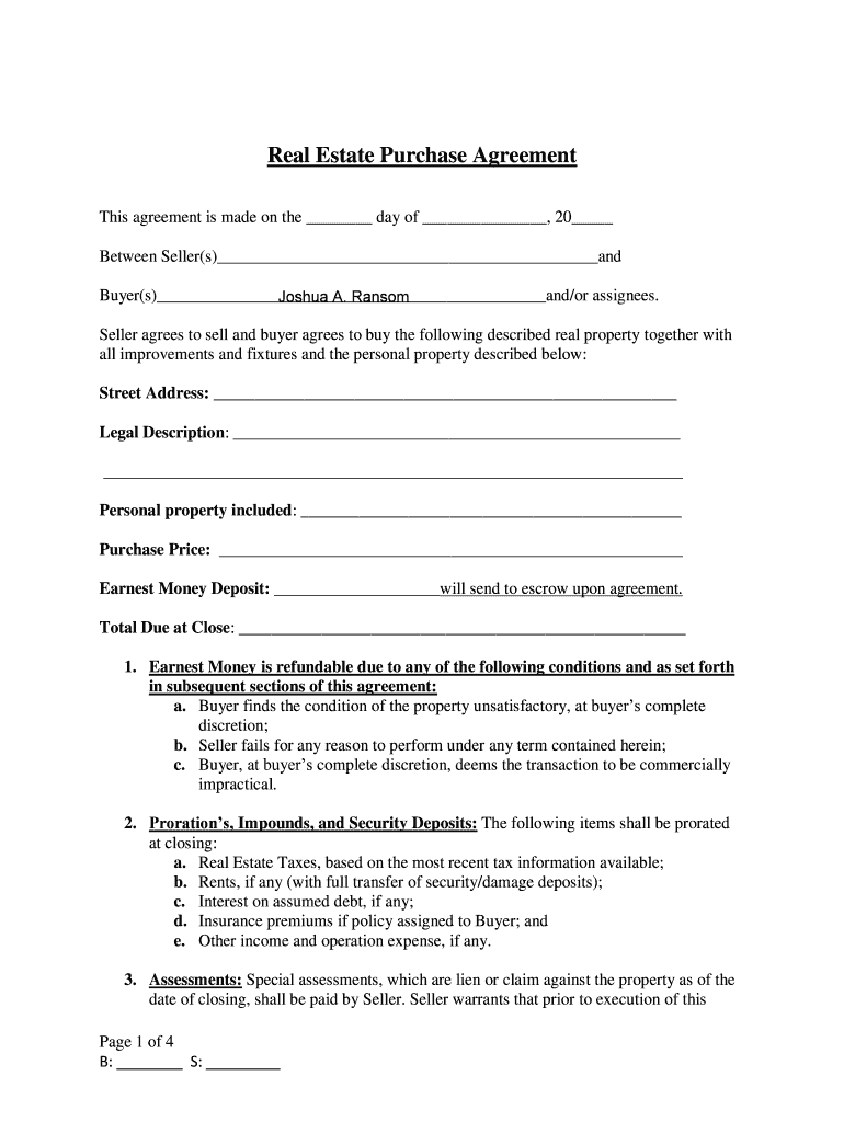 Simple Purchase Agreement Template Word Fill Out amp Sign Online 