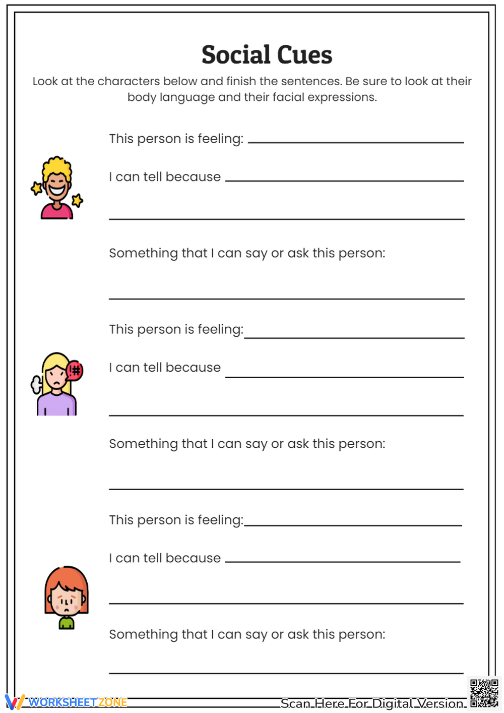 Social Skills For Autism Worksheets amp Printable