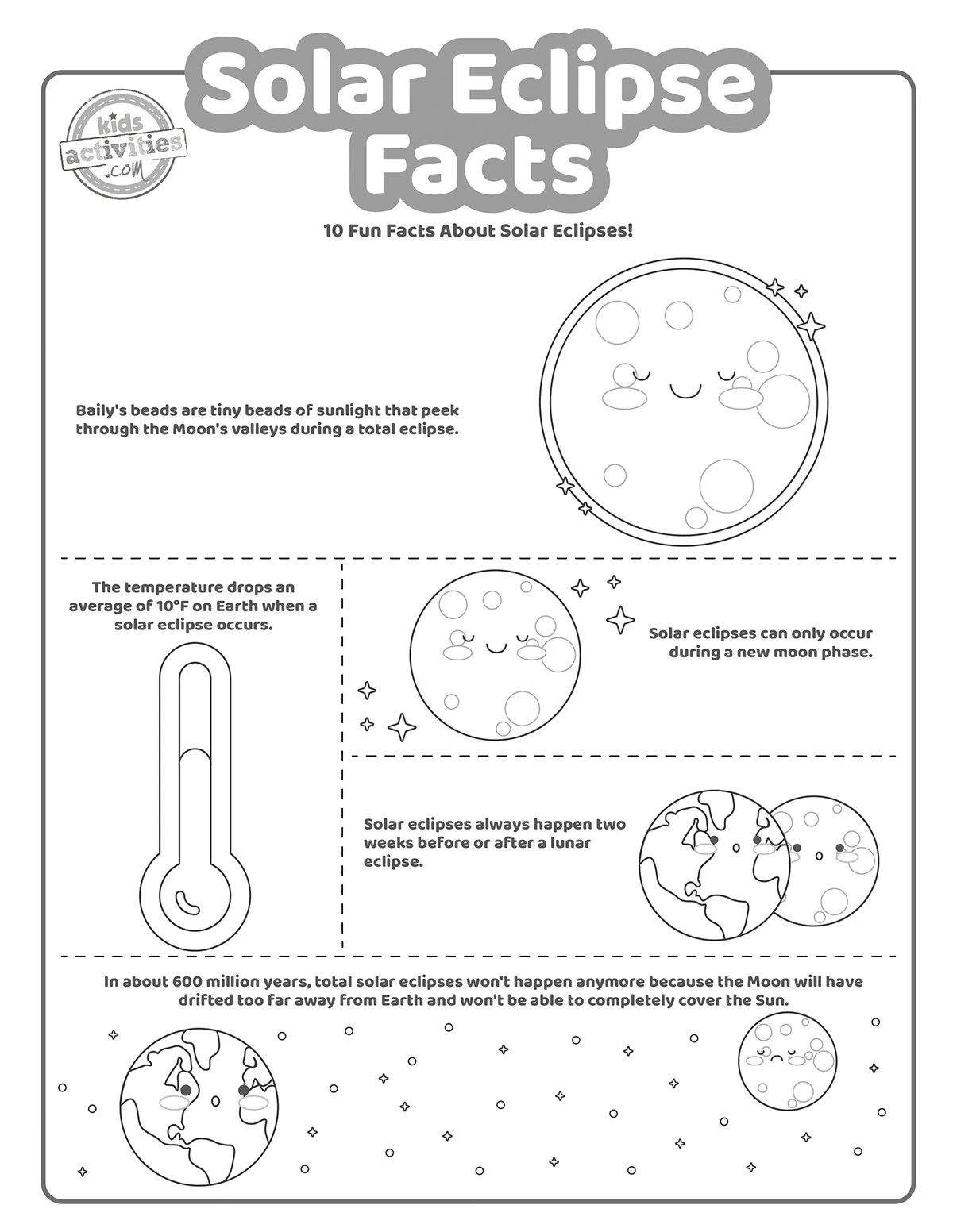 Solar Eclipse Printables For Kids