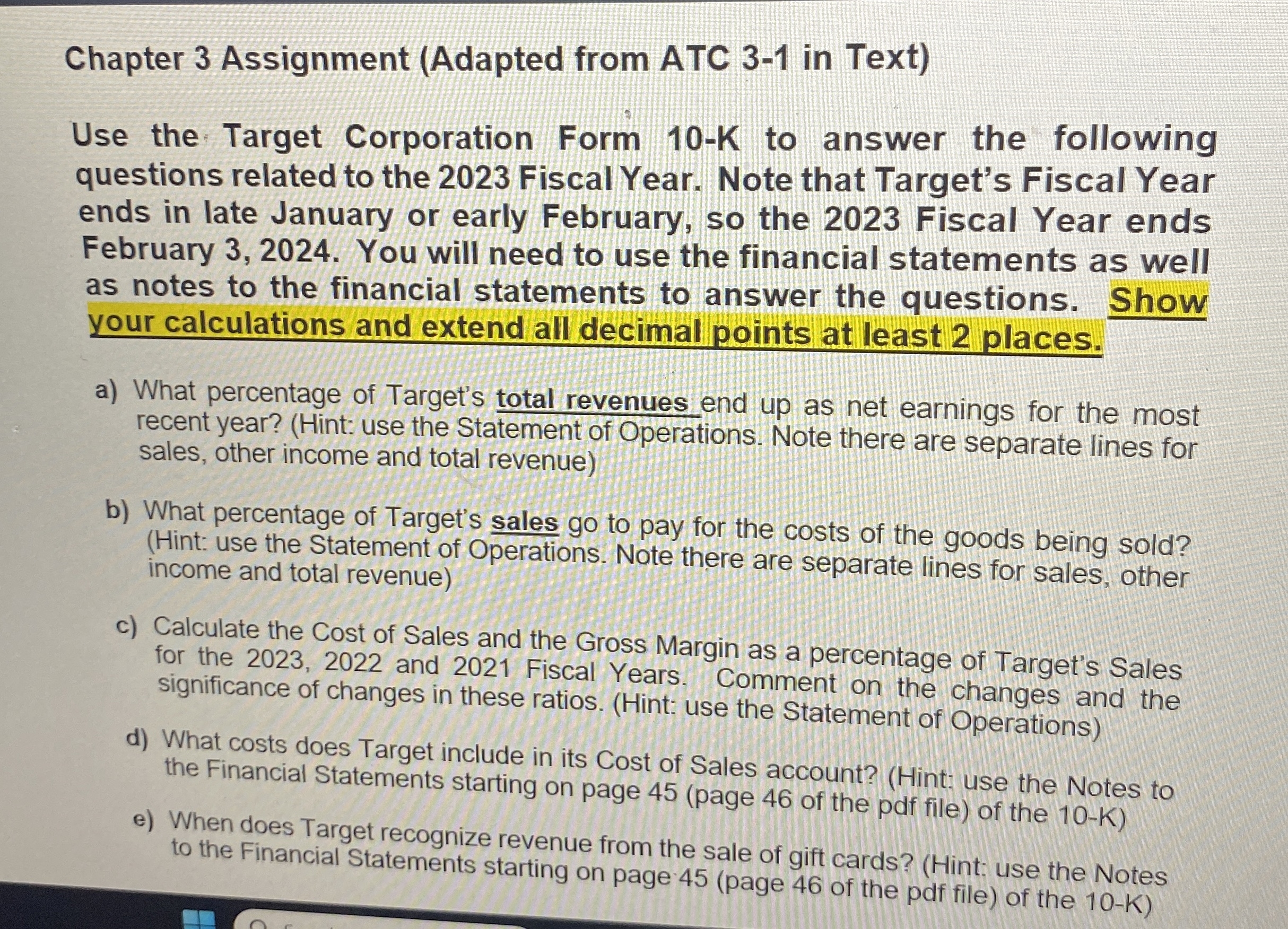 Solved Chapter 3 Assignment Adapted From ATC 3 1 in Chegg