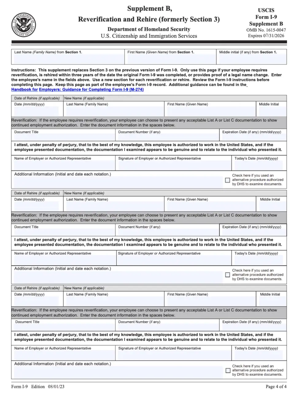 Spanish I 9 Form Printable