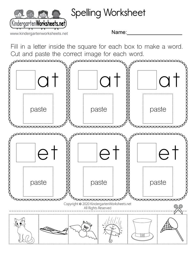 Free Printable Spelling Worksheets For Kids