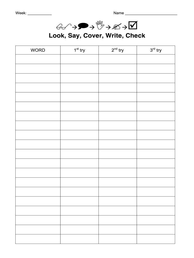 Free Printable Spelling Sheet