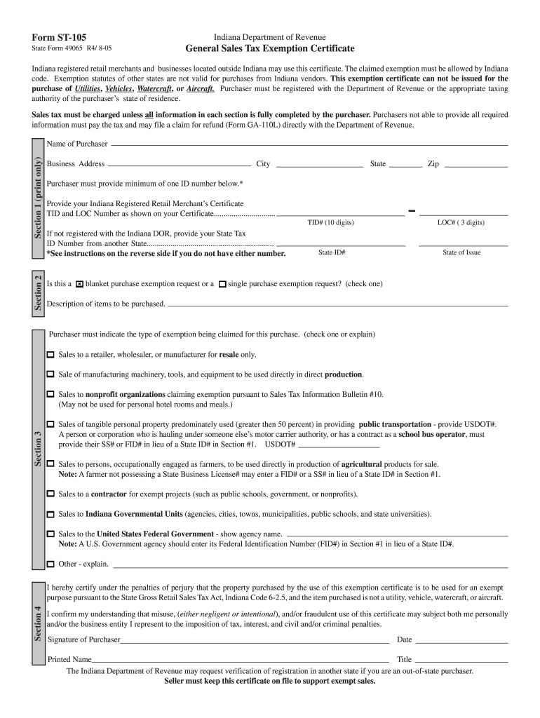 St 105 Form 2005 Fill Out amp Sign Online DocHub