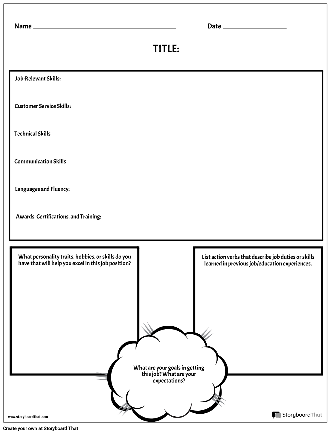 Printable Resume Builder Worksheet Pdf
