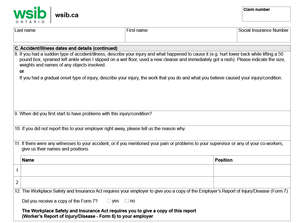 Wsib Form 6 Upload